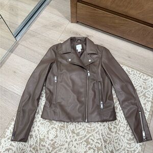 H&M Chocolate Brown Leather Jacket